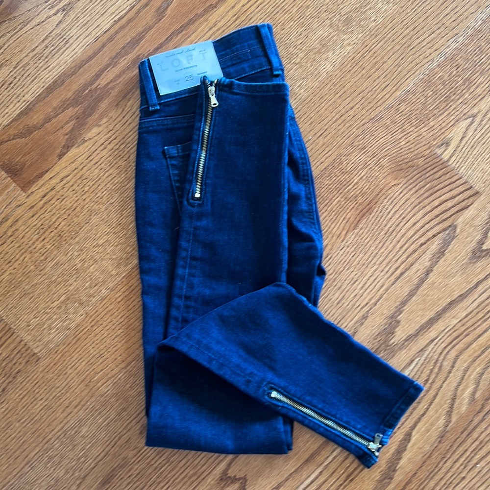 Loft | Size 25 / 0 | Ankle Zip | Slim Pocket Skinny Jeans | NWT |smoke free home